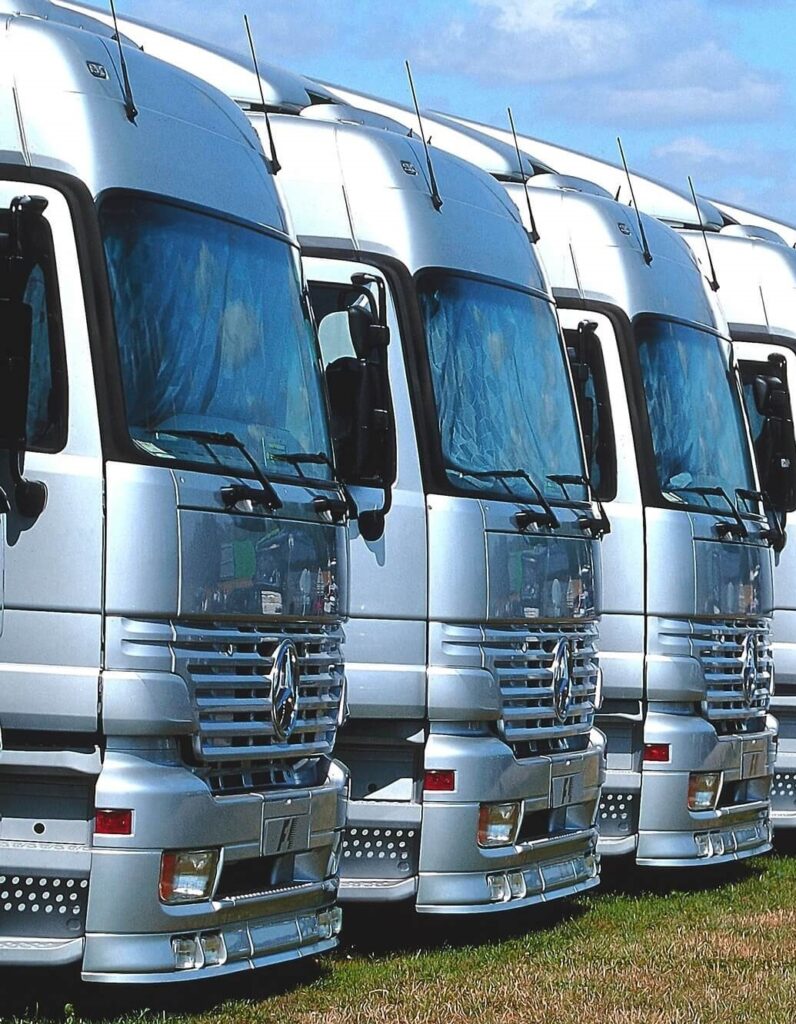 Parked Dump Trucks